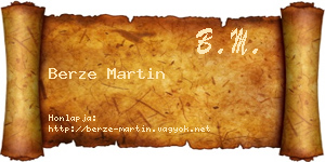 Berze Martin névjegykártya
